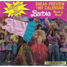 Load image into Gallery viewer, Barbie 1991 Sneak Preview 15 Month Calendar with BONUS Dress
