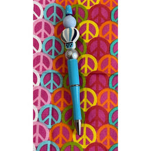 Load image into Gallery viewer, Blue pen with hot air balloon Custom Handmade Beaded Pen
