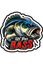 Load image into Gallery viewer, Funny Bet Your Bass Fishing 3&quot; Vinyls Stickers for Laptops, Journals and More
