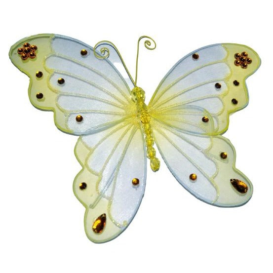 Sparkle Nylon Doll Butterfly Angel Wings Yellow & Gold Fits most 18