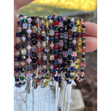 Load image into Gallery viewer, Bali Silver and Topaz - Handcrafted Austrian Crystal Beads Bracelet Jewelry
