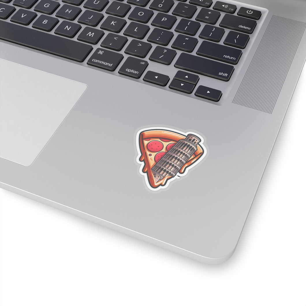 Leaning Tower of Pisa Pizza Slice Foodie Vinyl Stickers, Laptop, Journal, #21