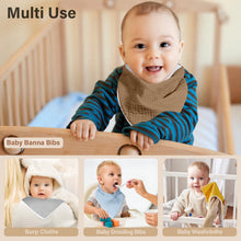 Load image into Gallery viewer, NISXABEBE Muslin Baby Bibs,Soft Triangular Baby Bandana Drool Bibs for Baby Boy Girl,Solid Colors Bib for Drooling Teething 6 Pack(Unisex)
