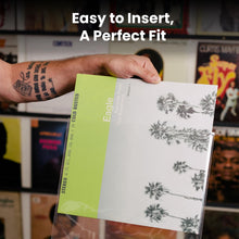 Load image into Gallery viewer, EVEO 50 Vinyl Record Sleeves Outer – Crystal Clear Outer Vinyl Sleeves LP Album Covers 12.75"x12.75" | Perfect Fit Protective 3 Mil Protection for Single &amp; Double LPs - Archival Standard
