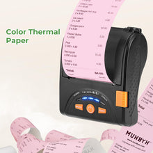 Load image into Gallery viewer, MUNBYN 2 1/4" x 50' Pink Thermal Paper, Kids Camera Refill Print Paper, Receipt Paper(10 Rolls), BPA Free Fits 58mm Mini Thermal POS Printer, Square Terminal Credit Card Machines
