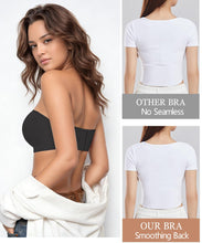 Load image into Gallery viewer, Strapless Bras for Women Push Up Jelly Bandeau Bras No Underwire Seamless Tube Bra Non-Slip with Detachable Straps, Black, XL
