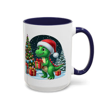 Load image into Gallery viewer, Mug Dinosaur Gifts Santa Hat Holiday Coffee Cup 11, 15oz
