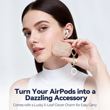 Load image into Gallery viewer, for AirPods Pro 3 Case 2025, Glitter Diamond Case Cover Bling Compatible with Airpods Pro 3rd Generation Case Cute for Women Girly, Includes Cleaning Kit and Keychain (Champagne Gold)
