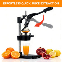 Load image into Gallery viewer, Tada Cast Iron Manual Juicer Press Hand Operated Citrus &amp; Pomegranate Juice Squeezer with Stainless Steel Components, Heavy Duty Countertop
