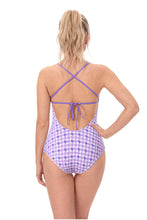 Load image into Gallery viewer, westag Period Swimsuit Women's One Piece Menstrual Leakproof Ruched V-Neck Swimwear Backless Bathing Suit for Teens Girls Purple M
