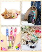 Load image into Gallery viewer, 120PCS FIVEIZERO Silicone Beads, 20 Colors 15mm Silicone Beads for Keychain Making, Rubber Round Bulk Focal Beads for DIY Crafts Making

