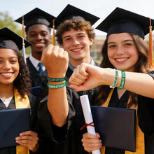 Load image into Gallery viewer, Gatherfun Graduation Decorations : Congrats Grad Wristband Silicone Bracelets - Graduation Party Favors &amp; Class of 2026 Decorations, Gifts for Grads!,30Pack, 2 Designs (Green Black)
