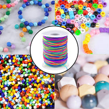 Load image into Gallery viewer, Elastic String for Bracelets, 1mm x 330 Feet Sturdy Rainbow Elastic Cord for Jewelry Making, Necklaces, Beading and Crafts
