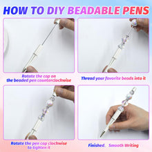 Load image into Gallery viewer, DASTTUIS 150 Pieces DIY Beadable Pen Kit – 500 Plastic Ballpoint Pens with Refills &amp; Bags – School Supplies, Office Accessories &amp; Decorative Items for Students &amp; Teachers (Silver and Gold)
