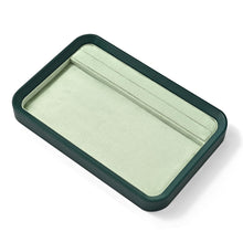Load image into Gallery viewer, Oirlv Velvet Jewelry Display Tray for Vendors &amp; Stores,Jewelry Organizer with Multi Compartments for Rings, Bracelets, Necklaces - Professional Display Case for Trade Shows, Home Dresser(Green)
