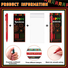 Load image into Gallery viewer, LTEIWFPE 30 Sets Happy Kwanzaa Ballpoint Pen Bookmarks Gifts Bulk African American Traditional Heritage Educational Prizes Party Favor for Students Teachers Classroom Office Supplies
