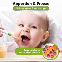 Load image into Gallery viewer, KeaBabies Silicone Food Freezer Trays with Lid, 2oz x 10 Pods Baby Food Storage Containers, Easy Puree Meal Prep, Breast Milk Silicone Freezer Molds, Dishwasher, Microwave Safe, BPA-Free (Blossom)

