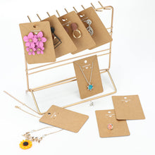 Load image into Gallery viewer, joycraft 200Pcs Kraft Earring Cards Necklace Display Cards,Brown Paper Ear Studs Display Cards,Personalized Jewelry Cards for Selling,Hanging Earring and Necklace,DIY Crafts,and Retail(3.5&quot;x2.4&quot;)
