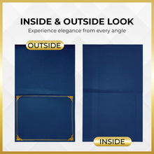 Load image into Gallery viewer, 120 Pcs Certificate Holders Bulk, Navy Blue Diploma Covers Gold Foil Border, Document Covers for Letter Size 8.5x11 Award Certificates, Cardstock, Document Papers, Graduation
