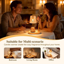 Load image into Gallery viewer, Candle Warmer Lamp with Timer Dimmable, Adjustable Wavy Clear Lamp Candle Warmer for Scented Candles, Housewarming Gift for Spring Home Decor, Women Mom Birthday Gifts with Charming Box &amp; 2 Bulbs
