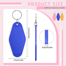 Load image into Gallery viewer, 120 Pcs Blank Hotel Keychains Bulk Vintage Motel Keychains Sublimation Heat Transfer DIY Keychain Tags Vinyl Plastic Luggage Labels for Crafting Ornament Backpack Zipper, 24 colors
