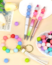 Load image into Gallery viewer, 120PCS FIVEIZERO Silicone Beads, 20 Colors 15mm Silicone Beads for Keychain Making, Rubber Round Bulk Focal Beads for DIY Crafts Making
