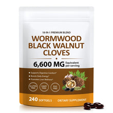 Load image into Gallery viewer, 18-in-1 Wormwood Black Walnut Clove Herbal Softgels, 6600mg Serving, Rapid Gut Cleanse &amp; Digestive Health with Black Walnut Hull, Wormwood, Clove, Garlic, Oregano, Pumpkin Seed, Easy-to-Swallow
