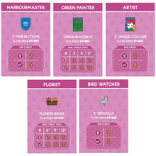 Load image into Gallery viewer, Mighty Boards: Tenby - Matching Card Game, Action Drafting, Street Building Competition, Build The Perfect Welsh Seaside Town, Ages 14+, 1-5 Players
