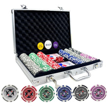 Load image into Gallery viewer, AIBETOMG Poker Chips with Numbers,300Pcs Poker Chips Set with Aluminum Travel Case,11 Gram Casino Poker Set for Texas Holdem, Blackjack
