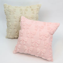 Load image into Gallery viewer, YDBDAT Coquette Bow Throw Pillow Covers Pink Set of 2 Soft Preppy Stuff Plush Faux Fur Bowknot Pillow Case for Sofa Room Christmas Decor Pink
