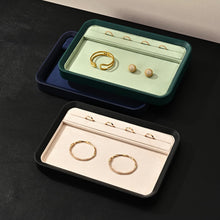 Load image into Gallery viewer, Oirlv Velvet Jewelry Display Tray for Vendors &amp; Stores,Jewelry Organizer with Multi Compartments for Rings, Bracelets, Necklaces - Professional Display Case for Trade Shows, Home Dresser(Green)
