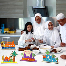 Load image into Gallery viewer, MUOUAKATE 6 Pcs Wooden Ramadan and Eid Crafts Kit, Paint Your Own Ramadan Activities for Boys Girls Ages 3-10 11 12, Ramadan Gifts for Ramadan Eid Party Supplies Class Home Table Decoration
