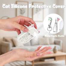 Load image into Gallery viewer, HESUSLA Cat Silicone Case for Touchland Hand Sanitizer Spray with Keychain&amp;Charms,Compatible with Power Mist &amp; Glow Mist 1 FL Oz/30ML for Touchland Case,Cute Travel Cover Sleeve Accessory (White Cat)
