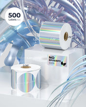 Load image into Gallery viewer, 3x2 Inch White Thermal Labels+2" Circle Holographic Thermal Label Stickers

