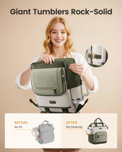 Load image into Gallery viewer, LOVEVOOK Laptop Backpack for Women with Giant Tumbler Holder,18 inch Professional Nurse Teacher Backpack Computer Laptop Bag,Cute Travel Backpack Purse Work College Bag,Beige-Bean green-Army green
