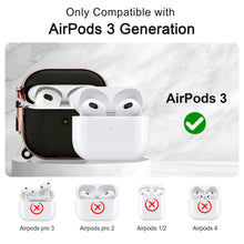 Load image into Gallery viewer, Case for AirPods 3rd Generation Case (2021), AirPods 3 Case with Lock for Women and Men, Shockproof Protective Hard Cover Case with Carabiner (Black+Rose Gold)
