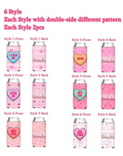 Load image into Gallery viewer, HAPPARTY Galentine's Day Slim Can Cooler Sleeves 12PCS for Anti-Valentine XOXO Besties Galentines Squad Party Favor Gifts Conversation Heart Decorations Supplies
