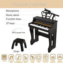 Load image into Gallery viewer, Meideh Piano Keyboard for Kids 3-6 - 37 Keys Electric Musical Keyboard with Microphone, Stand &amp; Stool, Kids Learning Piano Toys for Beginners 3 4 5 6 Years Old Girls Boys Birthday Gift
