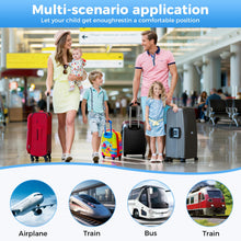 Load image into Gallery viewer, nfant Airplane Seat Extender Travel Bed | Baby on Lap Flight Bed | Foldable Soft Airplane Baby Travel Seat Extender on Lap with Neck Pillow | Fits Economy Seats | Baby Blue
