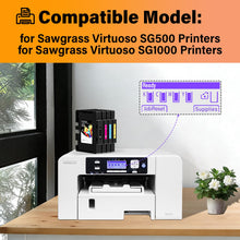 Load image into Gallery viewer, INKTHRIX Version 3.09 SG500 Sublimation Ink Cartridges Compatible for Sawgrass SG500 SG1000 Printers, with Nano-Level Chips, Compatible with firmware Versions 3.09 and Below (BK/C/M/Y, 4-Pack)

