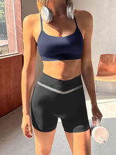 Load image into Gallery viewer, Aoysky Womens Y Back Racerback Sports Bras Padded Low Impact Spaghetti Thin Strap Wireless Scoop Neck Workout Yoga Top Dark Blue
