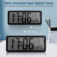 Load image into Gallery viewer, Healifty Digital Wall Clock: Wall-Mounted Led Display Clock with Date Temperature for Living Room Office Bedroom Home Decor
