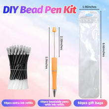 Load image into Gallery viewer, DASTTUIS 150 Pieces DIY Beadable Pen Kit – 50 Plastic Ballpoint Pens with Refills &amp; Bags – School Supplies, Office Accessories &amp; Decorative Items for Students &amp; Teachers （Sweet）

