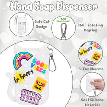 Load image into Gallery viewer, HESUSLA Cat Silicone Case for Touchland Hand Sanitizer Spray with Keychain&amp;Charms,Compatible with Power Mist &amp; Glow Mist 1 FL Oz/30ML for Touchland Case,Cute Travel Cover Sleeve Accessory (White Cat)

