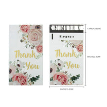 Load image into Gallery viewer, RUSPEPA 6x9 inches Poly Mailers Shipping Bags Thank You Notes Flowers Surrounded White Poly Mailers 2.3 Mil Heavy Duty Self Seal Mailing Envelopes - 100 Pack
