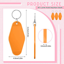 Load image into Gallery viewer, Thyle 100 Pcs Blank Motel Keychain Bulk Hotel Key Tag Vintage Sublimation Heat Transfer Keychain for DIY Craft Luggage Tag(Multicolor)
