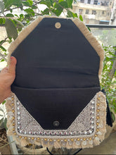 Load image into Gallery viewer, HOUSE OF DISANA Embroidered Evil Eye bohemian bag Envelope Shoulder Bag Tote Handbags, Beach Bag for Vacation, Travel, Banquet Beach - Black
