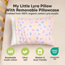 Load image into Gallery viewer, KeaBabies Toddler Pillow with Pillowcase – 13x18 Soft, Breathable Organic Cotton Muslin Kids Pillow for Sleeping, Travel, Preschool Nap, Small Bed, Toddler Age 2 Year Old to 5 (Flutter)
