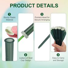 Load image into Gallery viewer, MECCANIXITY 160 Pcs Floral Water Tubes, 12 Inch Flower Water Tubes Floral Vials with Pick and Caps for Plants Stem Fresh Flowers Arrangement Decor Florist Supplies, Dark Green/Light Green Grey
