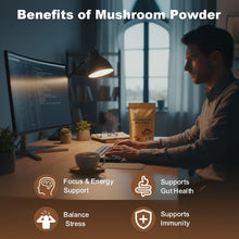 Load image into Gallery viewer, Balincer Mushroom Powder Supplement with 10 Mushrooms and Ashwagandha - Support Immunity, Gut Health &amp; Stress Relief, 6.35 oz (80 Servings)

